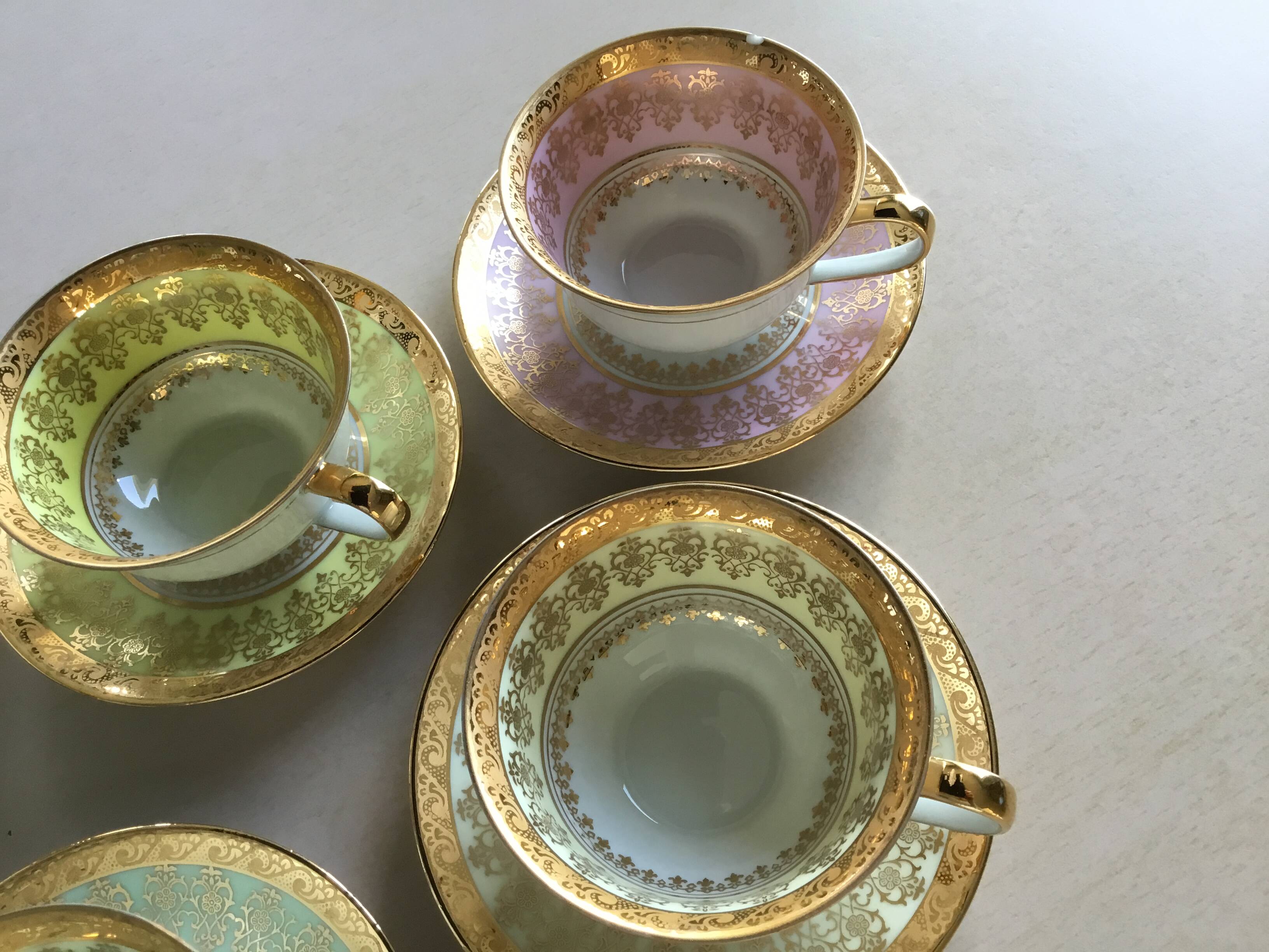6 tasses à café en porcelaine de Limoges