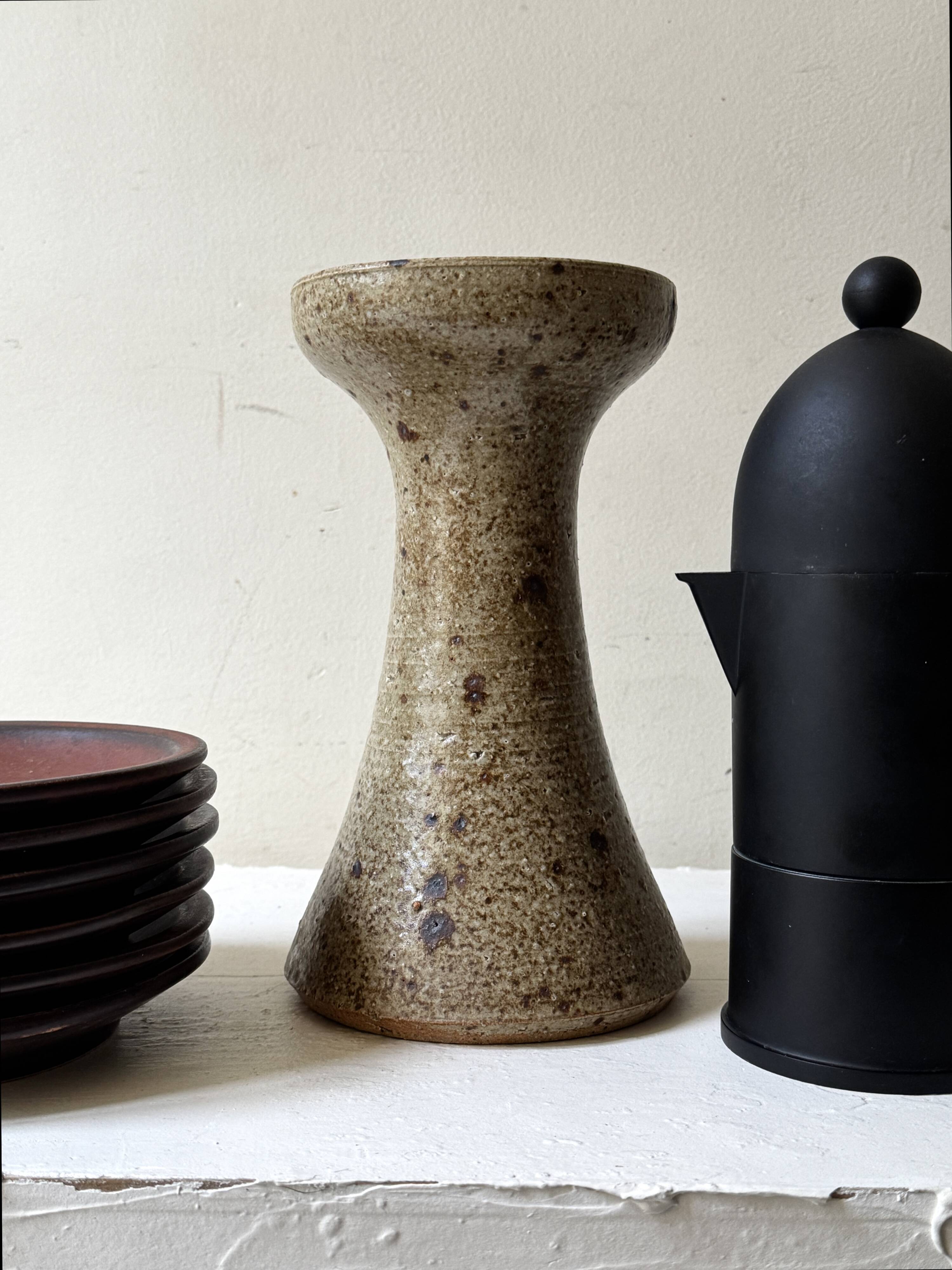Pyrite stone candlestick vase, Alain Blanchard 1970