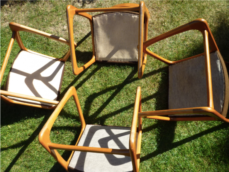 Set of 4 Baumann sleigh chairs