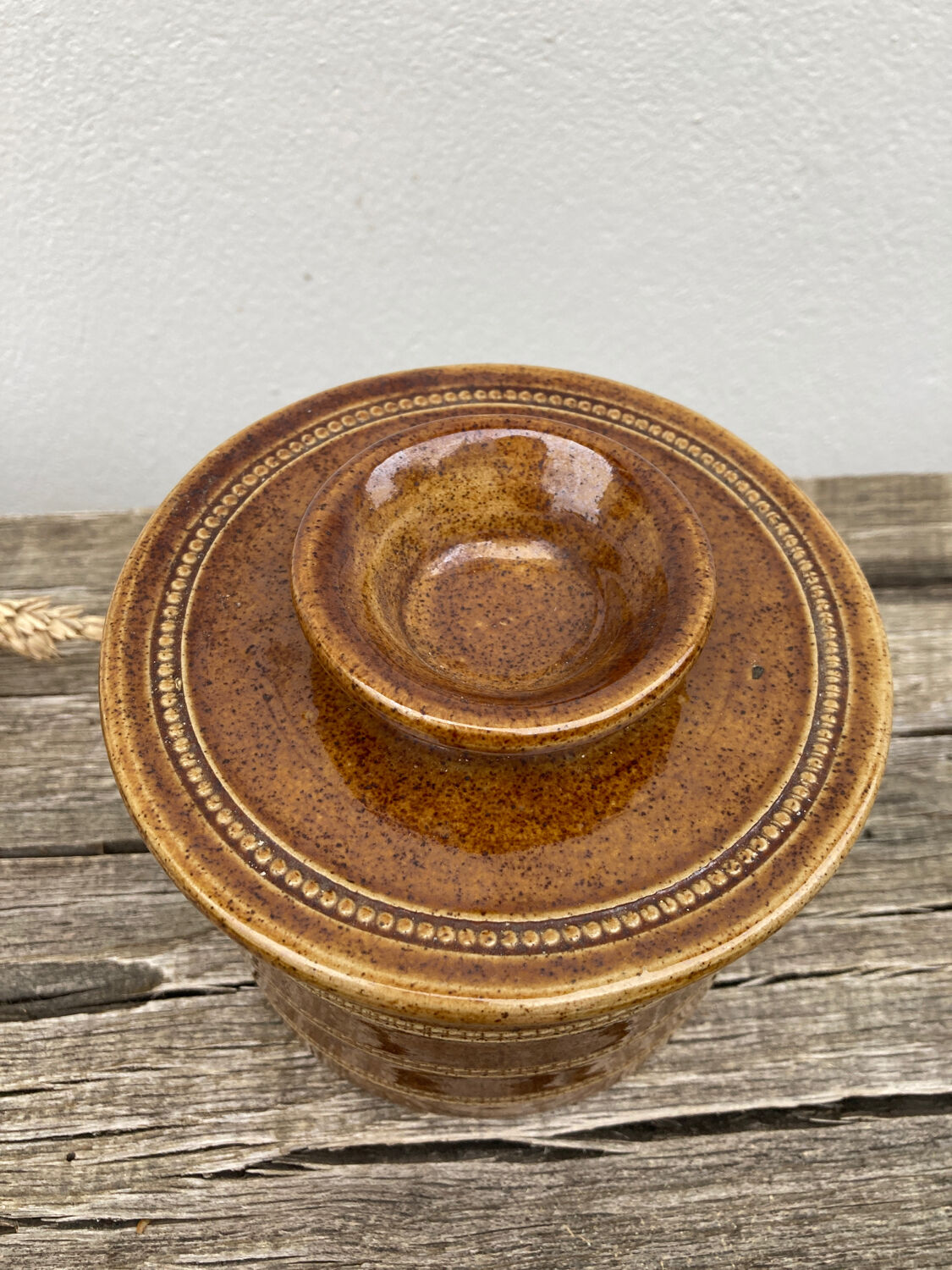 Sandstone water dish signed Poterie du Berry