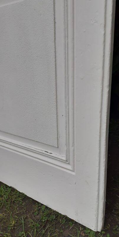 Communication door h221.5xl90cm old paneled, molded, interior