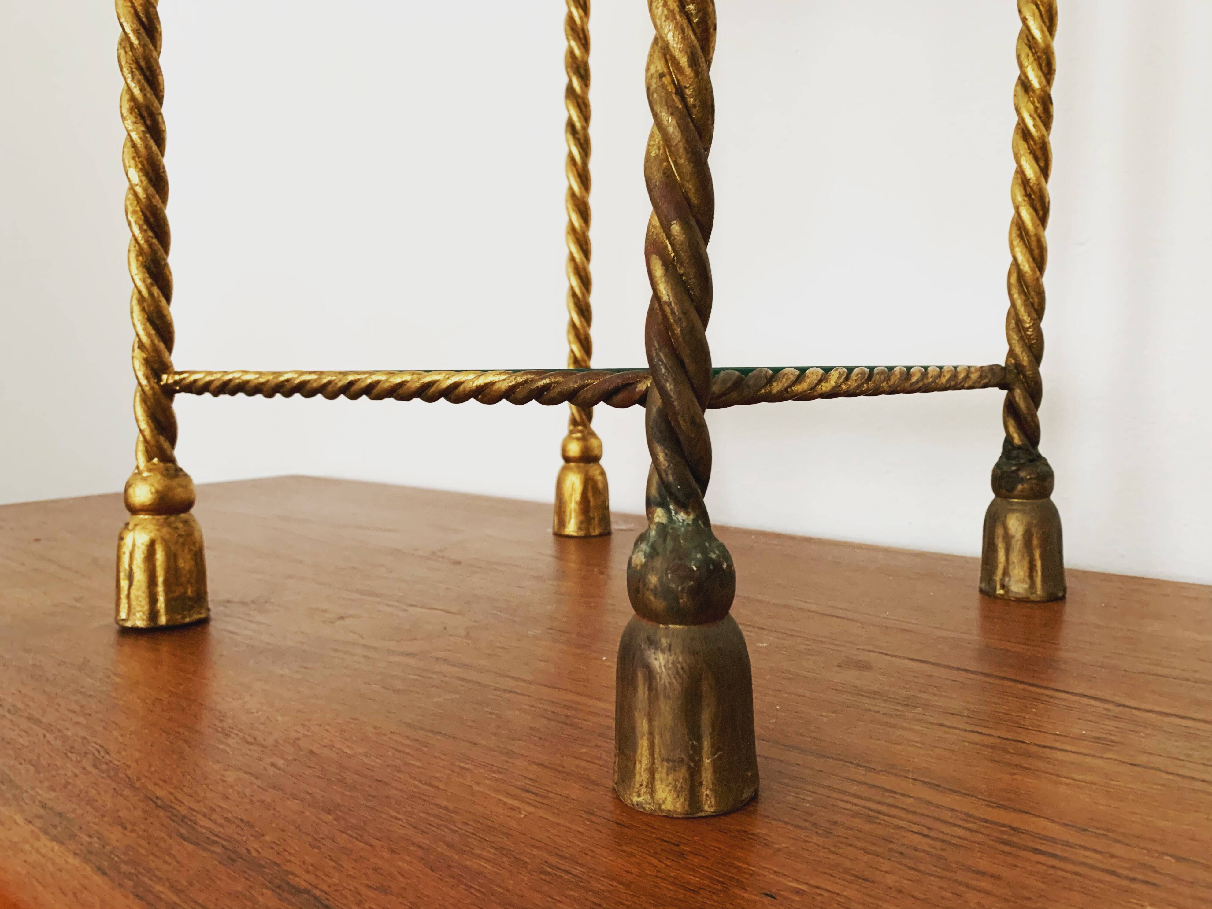 Gilded Italian Hollywood Regency Metal Shelf by Hans Kögl