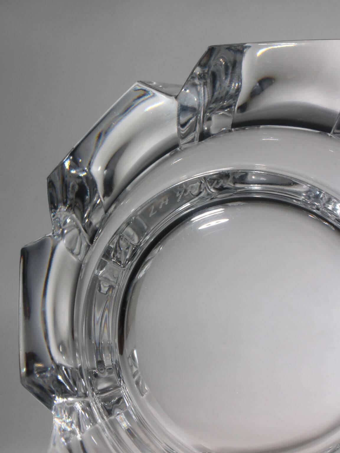 Lars Hellsten "Corona" Grand Bol en Cristal Plein, Pour Orrefors, Suède