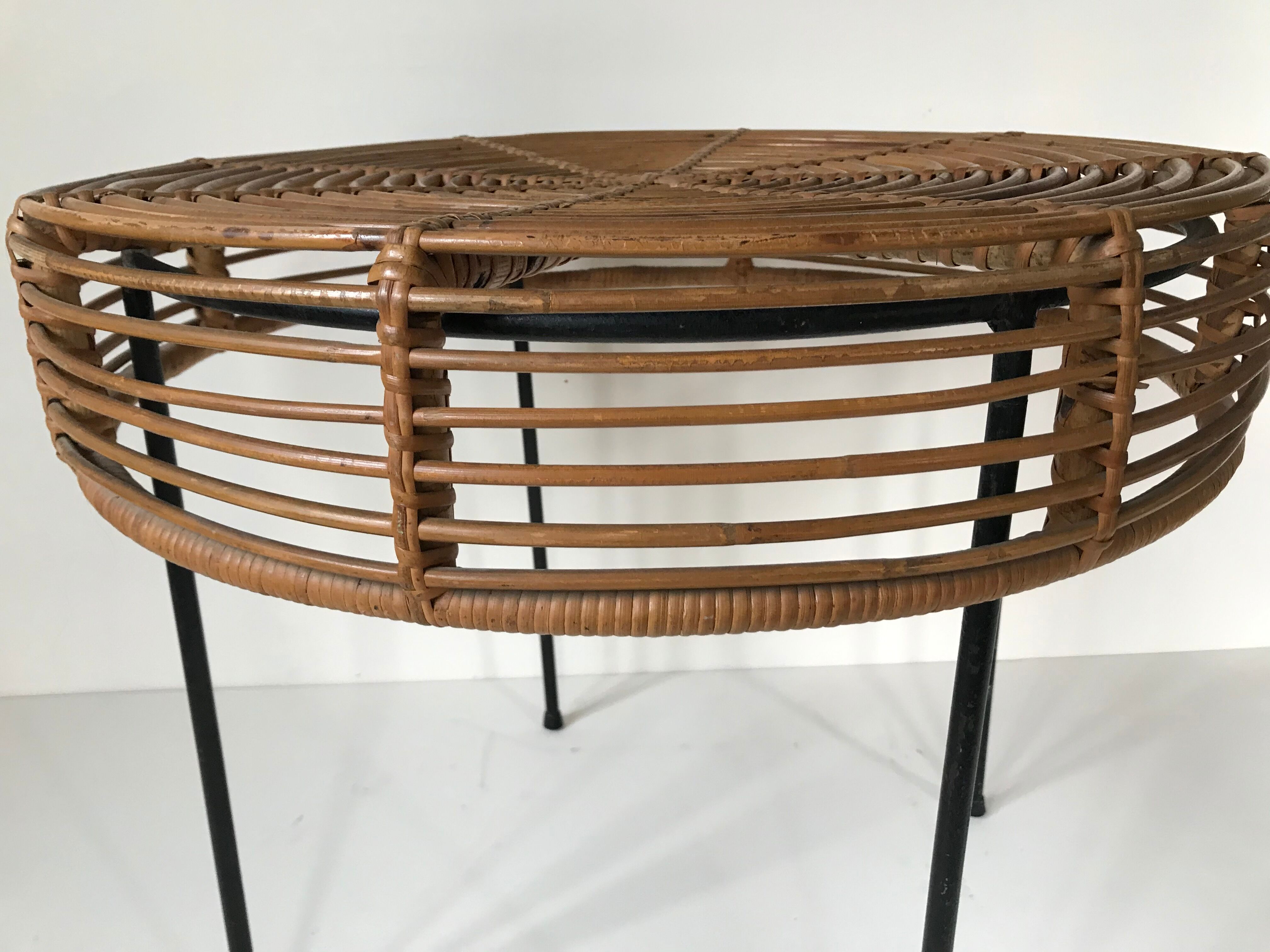 Rattan coffee table circa 1950