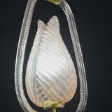 Elgant Pink Art Decò Barovier e Toso Pendant Light Murano Glass, 1940s