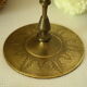Pair of vintage engraved brass candle holders