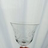Set of 6 engraved glass stemware glasses