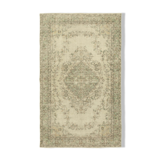 Hand-knotted rustic turkish beige carpet 170 cm x 280 cm