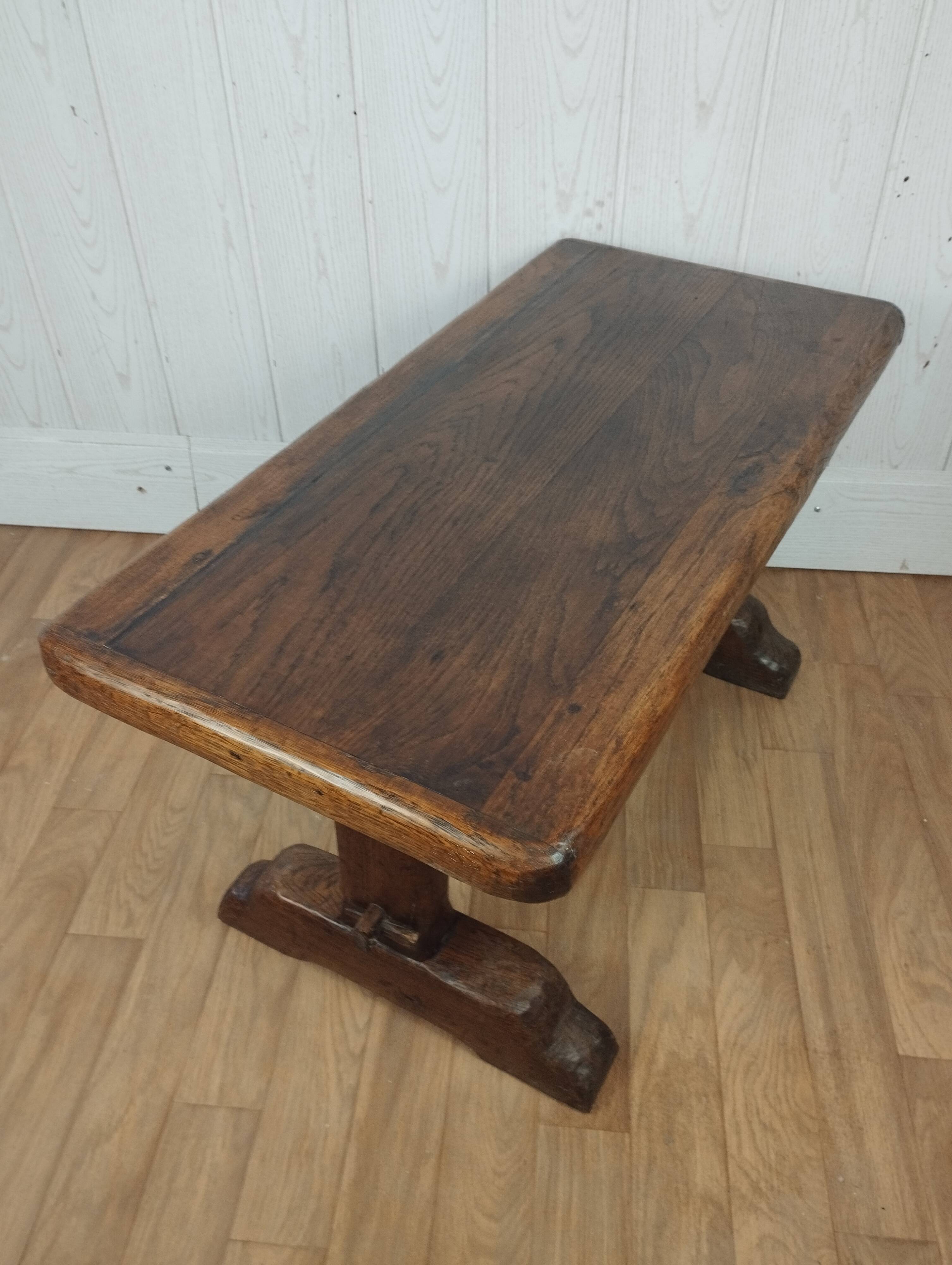 Brutalist solid oak coffee table