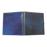 Art deco cigarette case, silver and vermeil and blue enamel