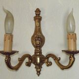 Pair of double wall sconces in bronze in traditional mid-century French style 5163
