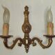 Pair of double wall sconces in bronze in traditional mid-century French style 5163
