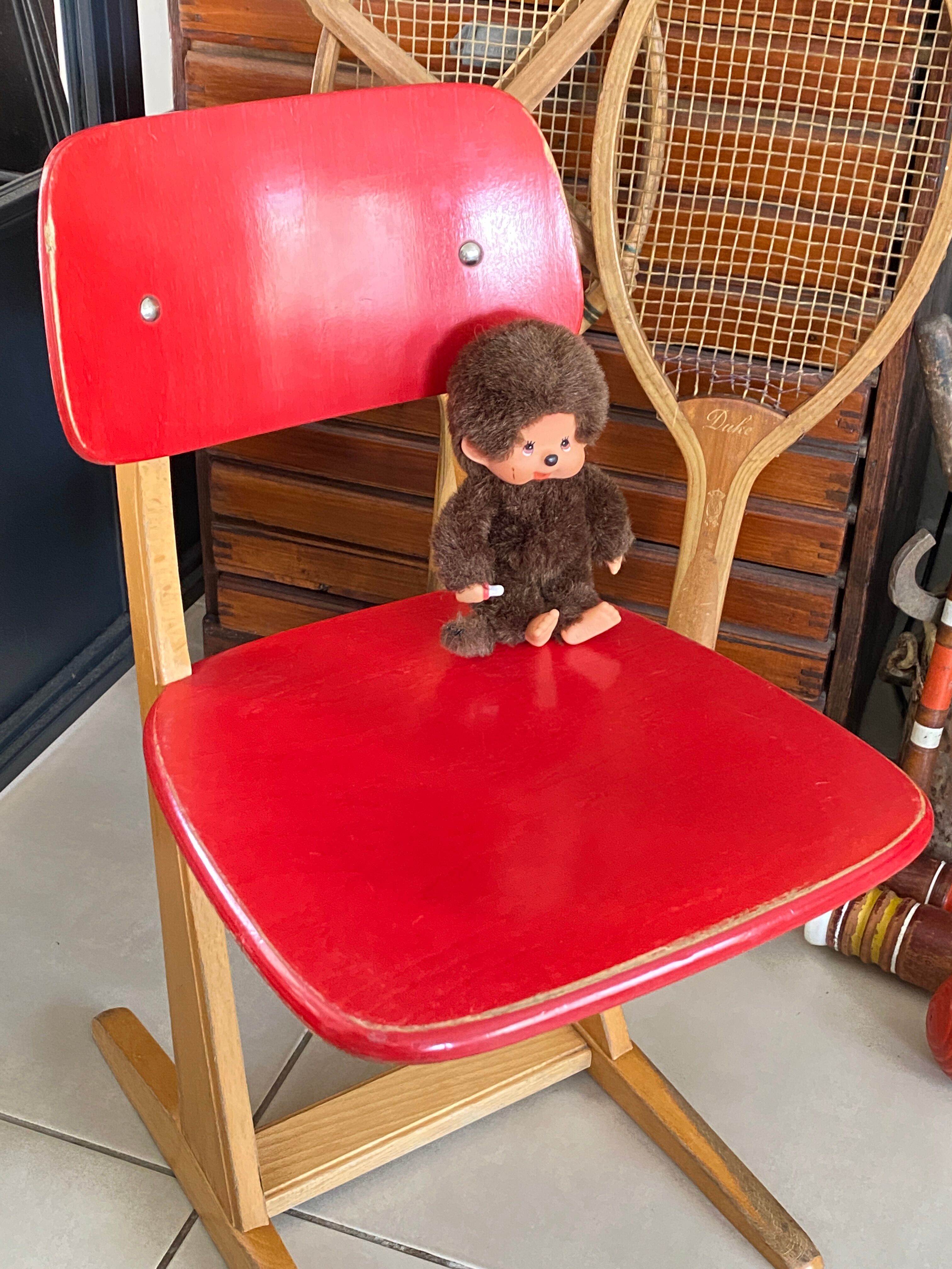 Chaise enfant Casala vintage rouge