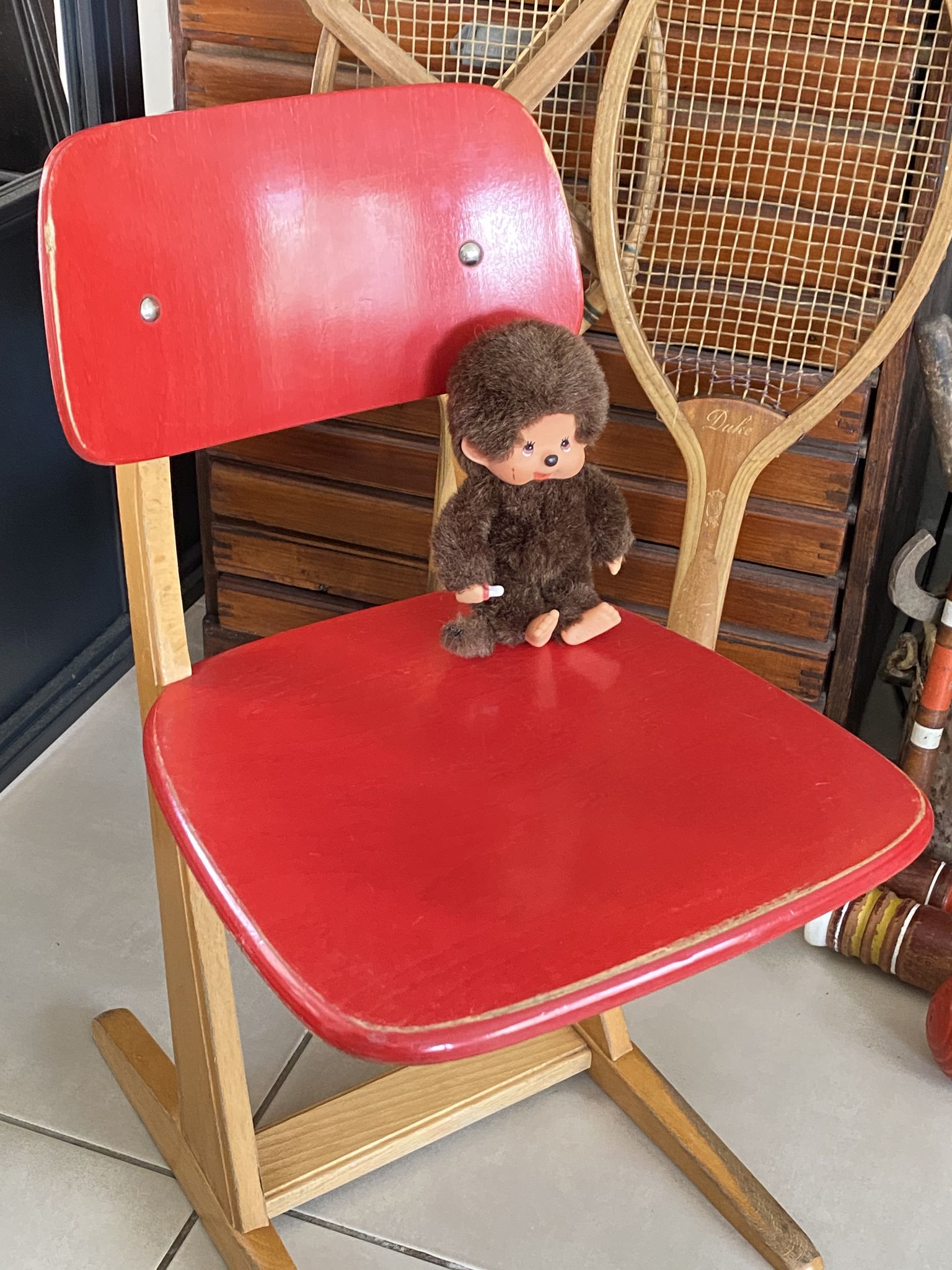 Vintage red Casala children's chair