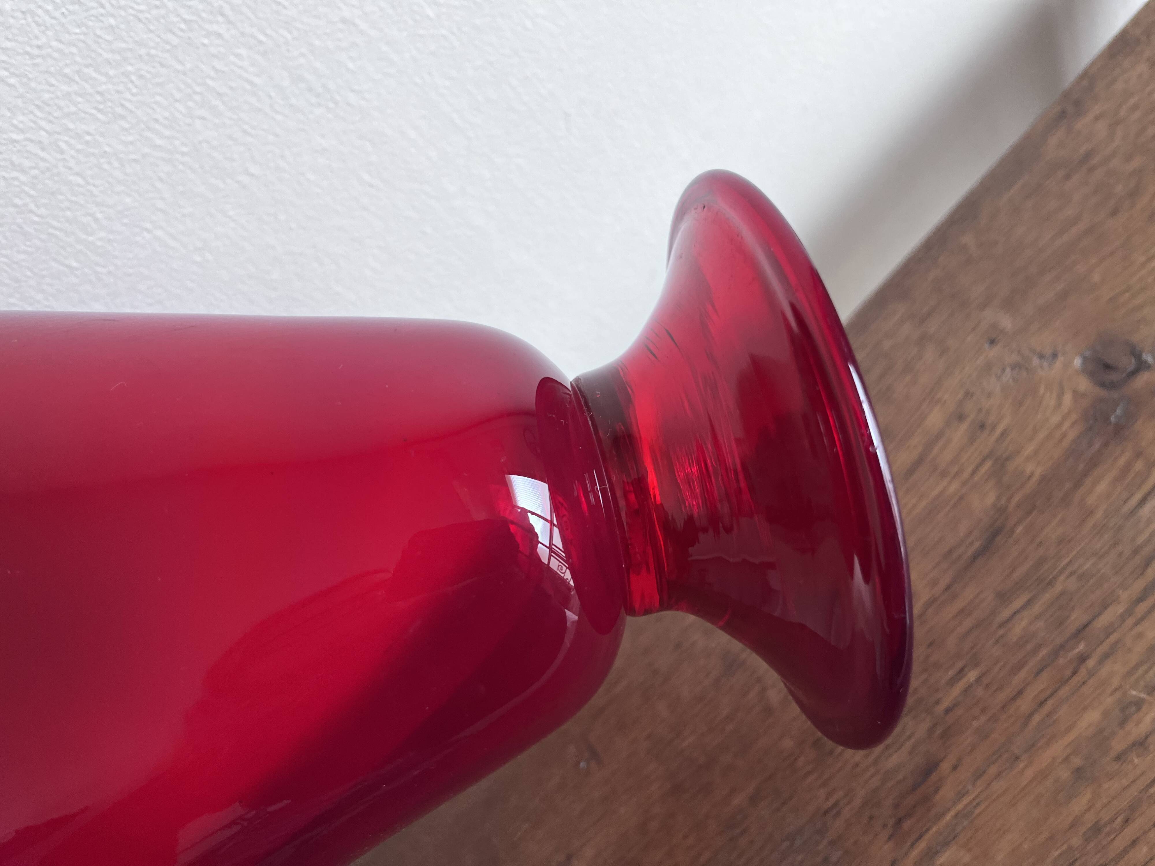 Vase éventail Empoli rouge 1950 XL