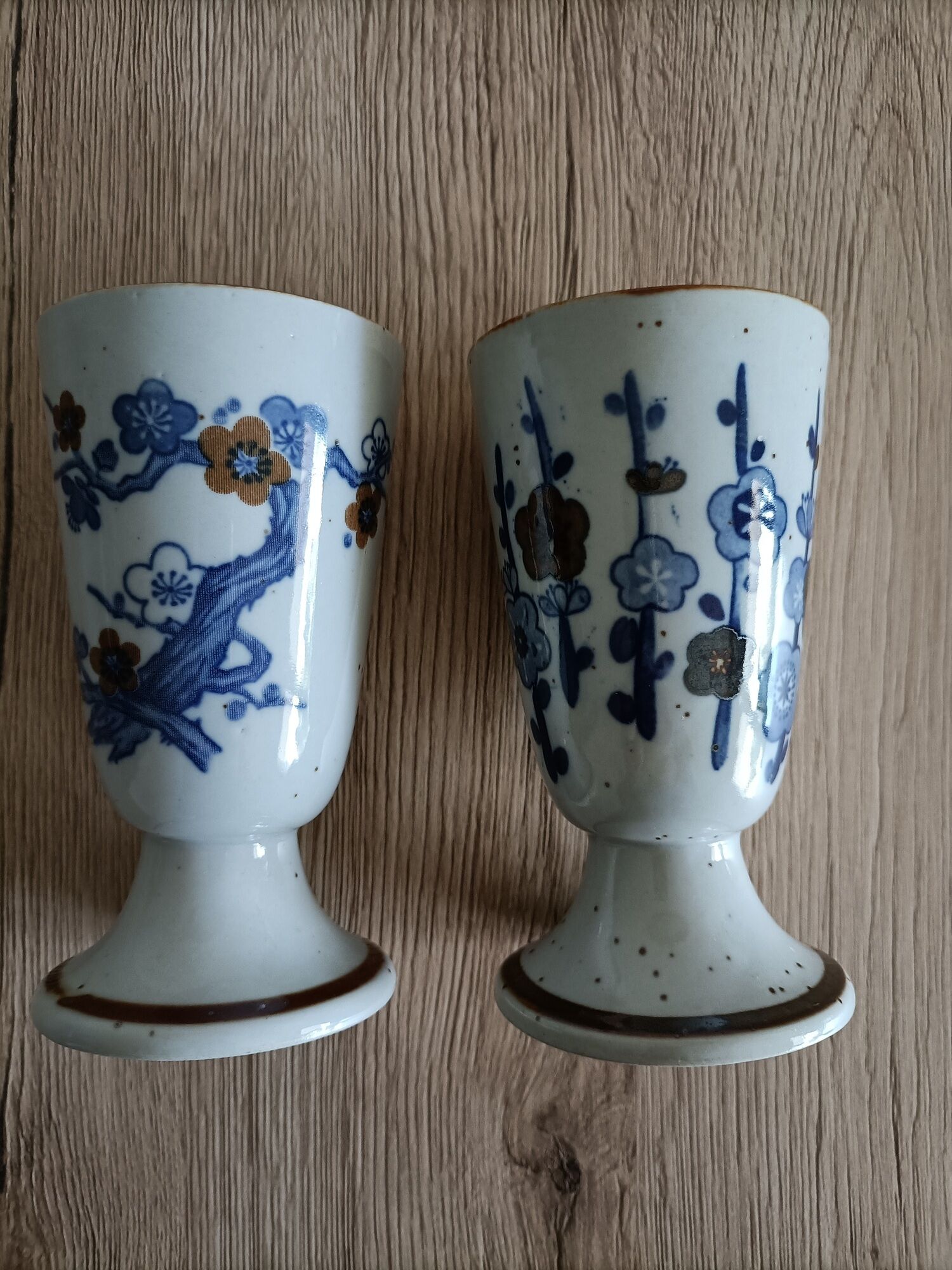 Set of 2 mazagrans art nouveau porcelain ancient China