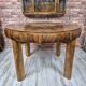 Authentic Art Deco Burl Walnut Round Extending Dining Table 1930s