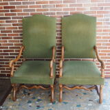 A pair of Louis XIII-style sheep bones armchairs