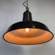 Lampe à suspension industrielle en émail gris foncé français, années 1960