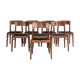 Midcentury Danish set of 8 dining chairs in teak by Henning Kjaernulf for Korup Stolefabrik