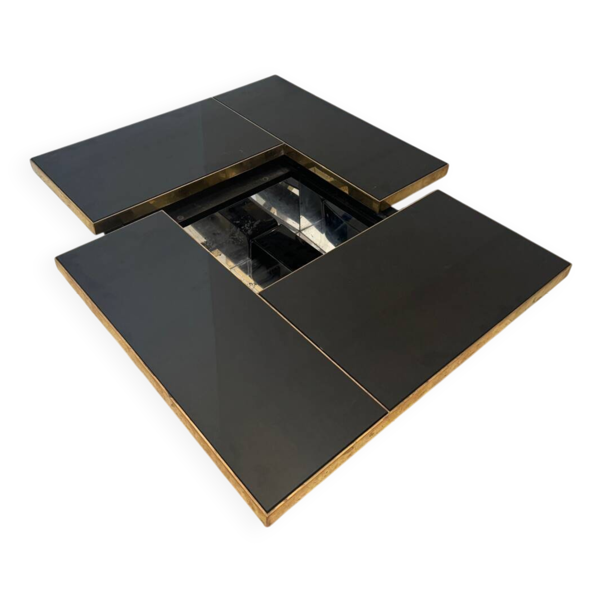 Sliding coffee table - hidden bar - Belgo Chrom