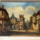 Tableau : huile sur toile - paysage animé 19ieme