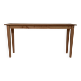 Console fine, table d'appoint ou d'écolier en bois à pieds fuseaux 160cm Vintage retro décoration