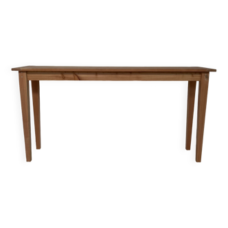 Fine console, side table or school table in wood with spindle legs 160cm Vintage retro decoration