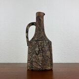 Brutalist vintage studio pottery vase carafe by Gerhard Liebenthron, 1970s.