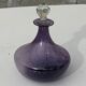 Bubble and purple blown glass decanter and faceted cut glass cap