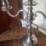 Silver 3-spoke candle holder