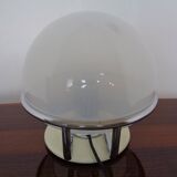 Italian Glass & Chromed Steel Table Lamp, 1960s