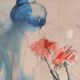 Original signed lithograph ‘’Nude with Dahlias’’ by Jean Baptiste Valadié