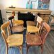 Baumann Stella and Luterma series of 6 mismatched bistro chairs