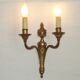 Large Bronze French Double Light Empire Wall Sconce with Urn Detail