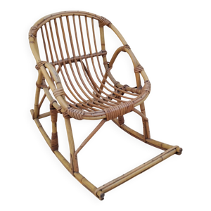 rocking chair en rotin - enfant