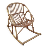 Vintage children's rattan rocking chair