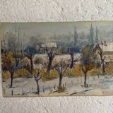 Oil on old wood panel