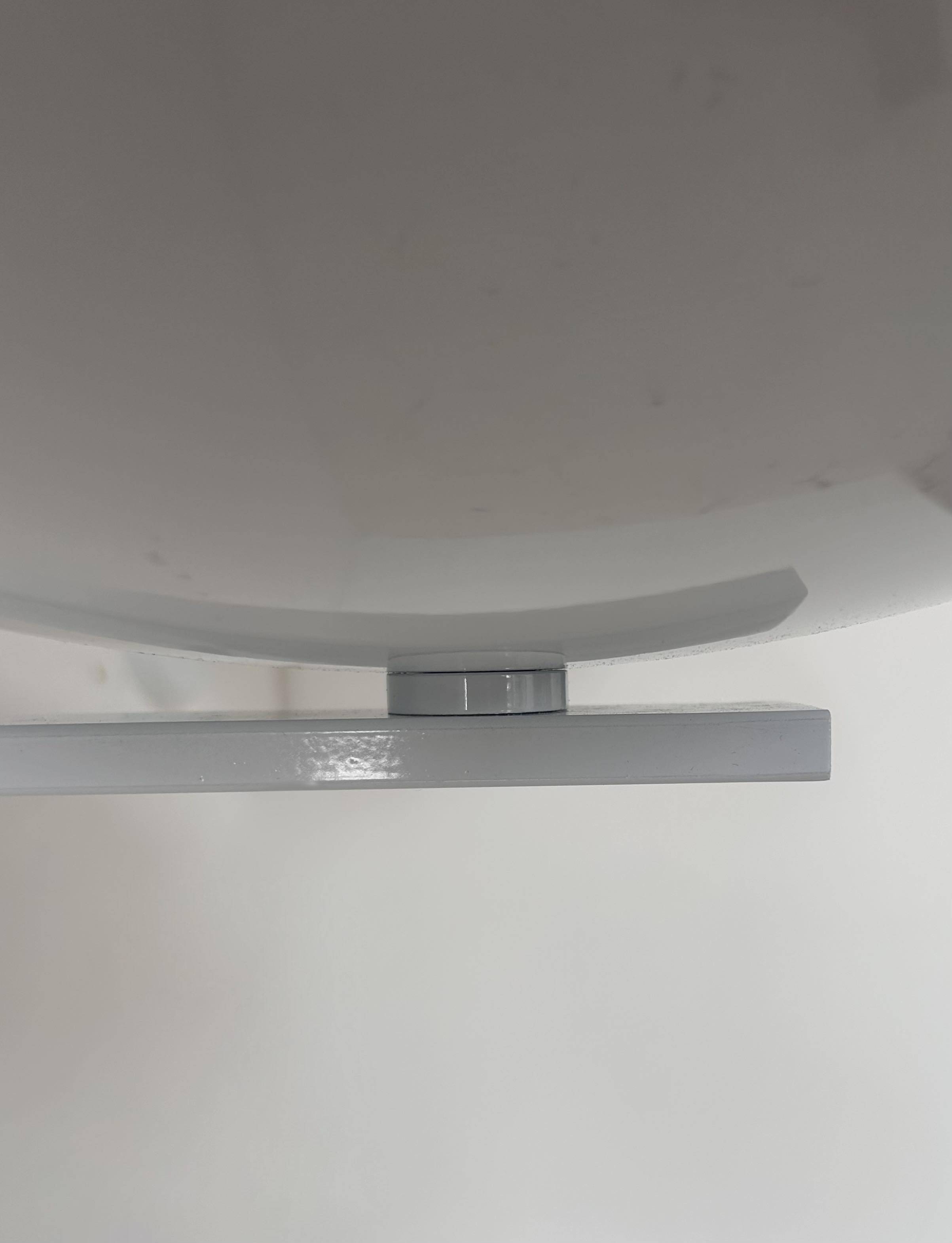 Pair of vintage wall lights, white lacquered metal, France 1970