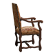 Sheep Bone Armchair in solid wood and 19th-century upholstery