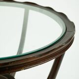 Italian round coffee table from the 1950s with a glass top, attributed to Carlo di Carli.