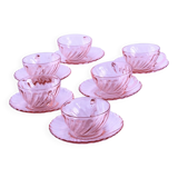 Rosaline pink glass coffee set