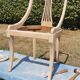 4 vintage wooden chairs sanded and reupholstered.