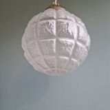 Pair of Art Deco frosted glass pendants, 1920s-30s.