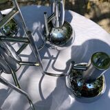 6-lamp vintage 70'S chrome pendant light