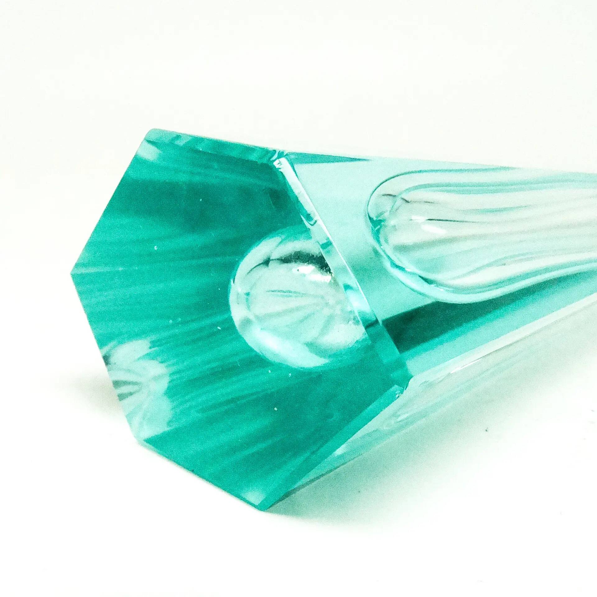 Art Nouveau vase, uranium crystal, Moser, Czechia, early 20th century