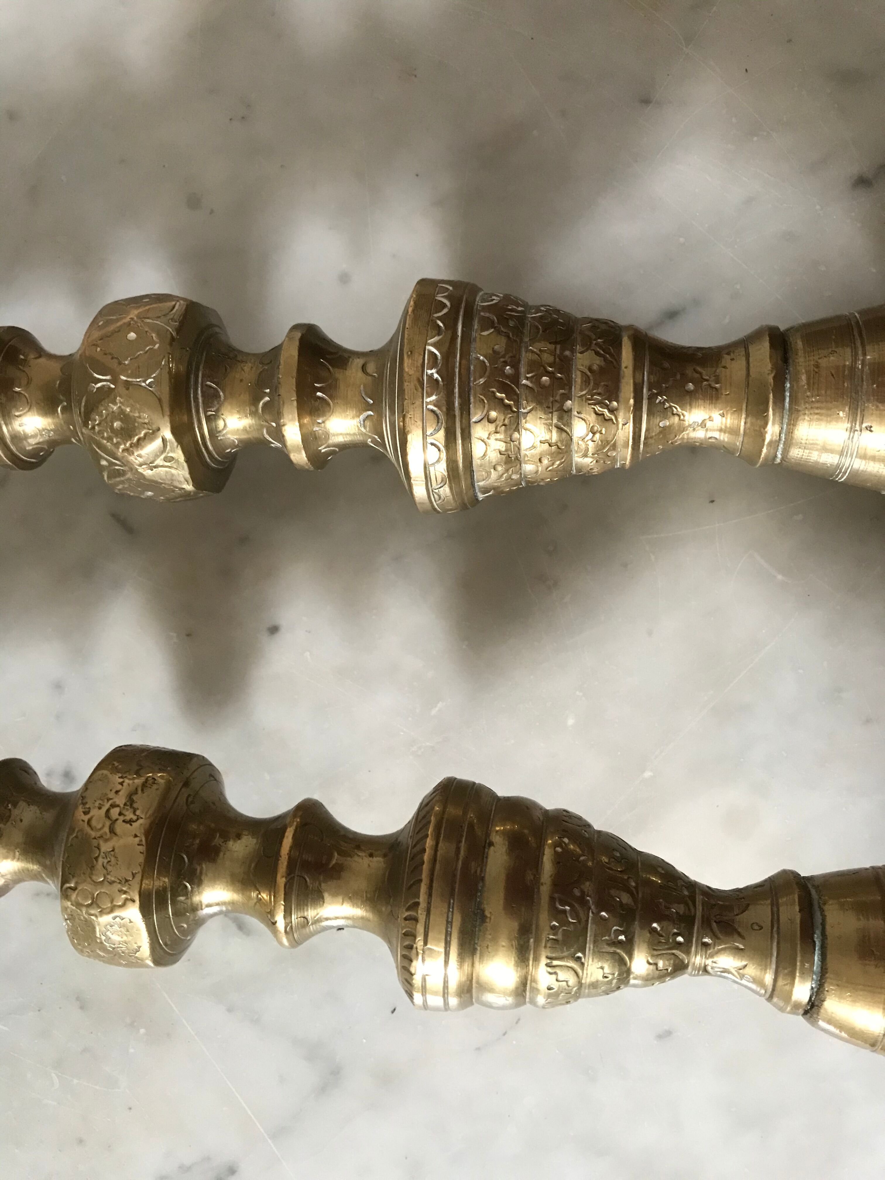 Pair of solid brass candlesticks