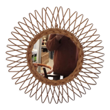 Rattan and wicker mirror from the 1970s 50cm