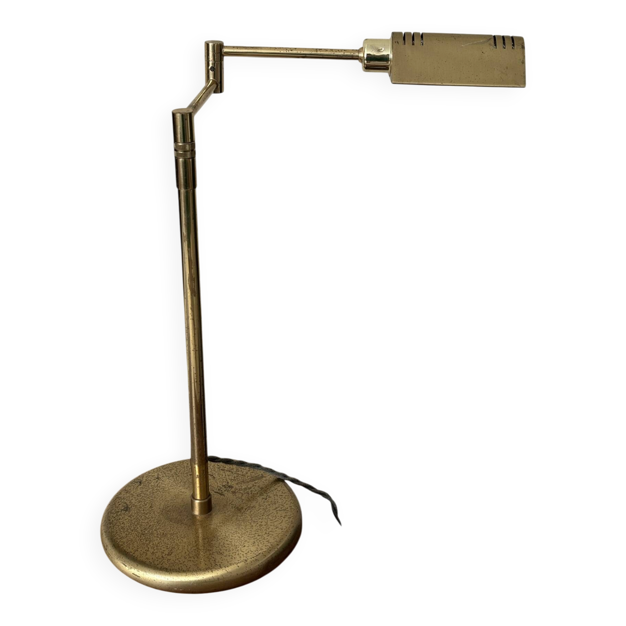 Holtkötter telescopic desk lamp in brass, Germany 1980
