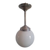 Art deco opaline ball chandelier